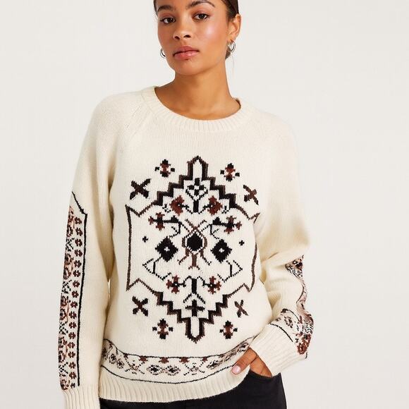 ASOS Geometric Hand Knit Wool Blend Sweater - Picture 1 of 9